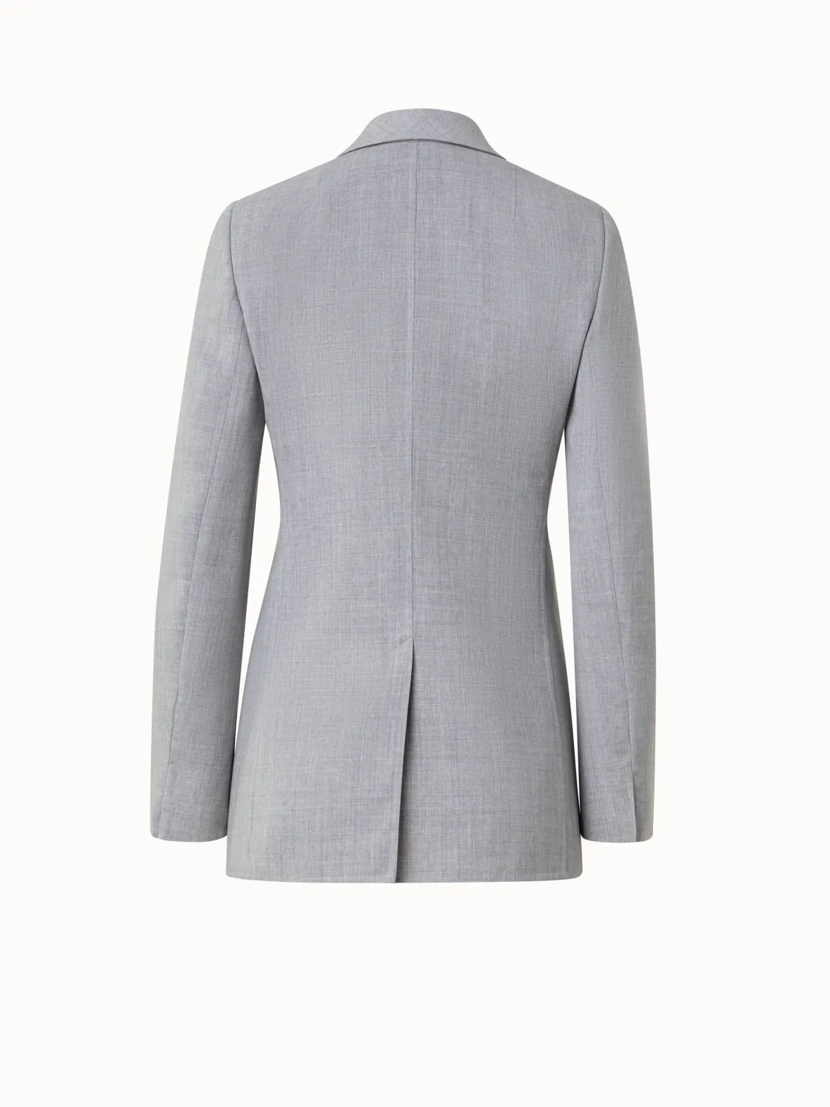 Wool Double-Face Blazer with Elongated Lapel Akris