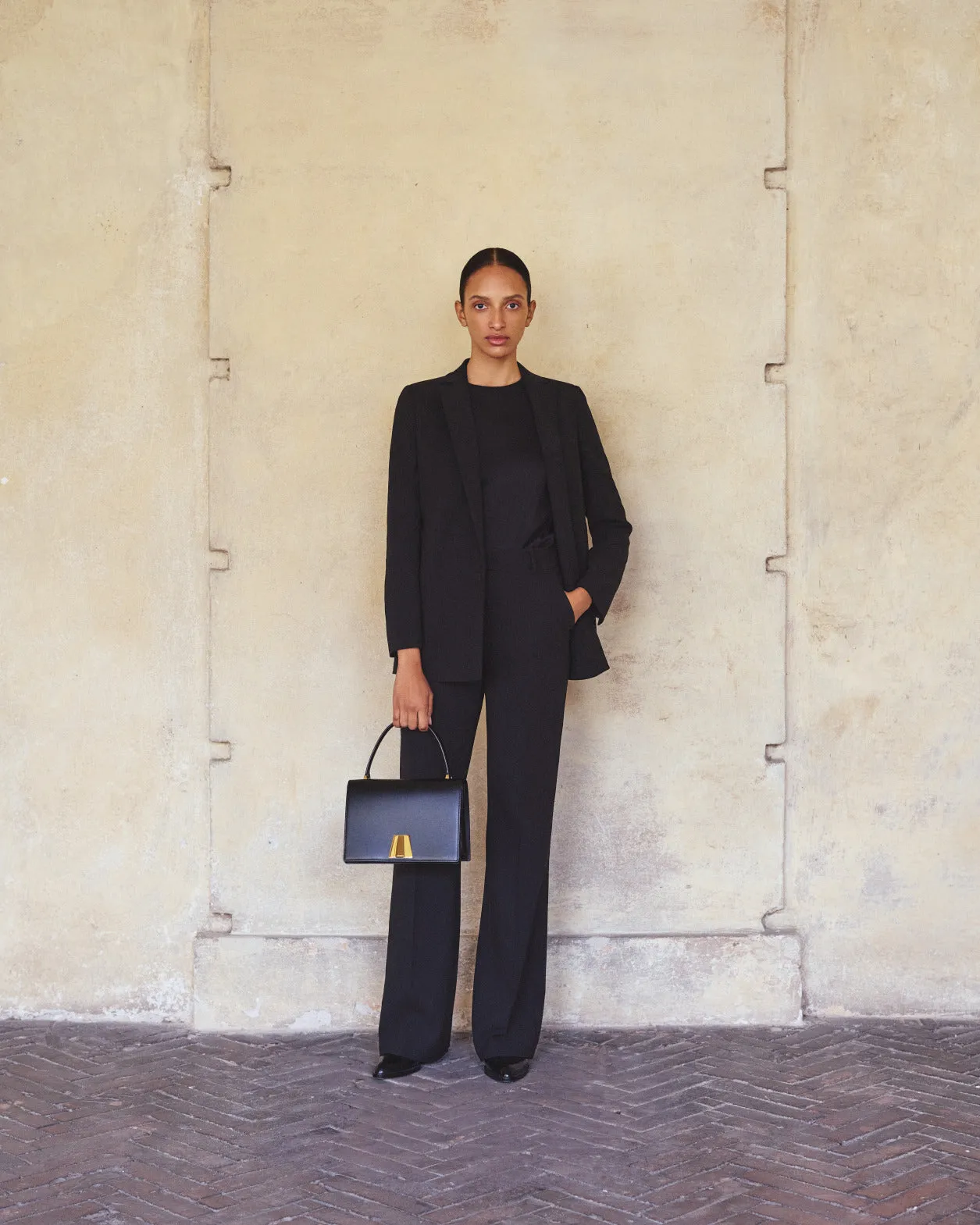 Wool Double-Face Blazer with Elongated Lapel Akris