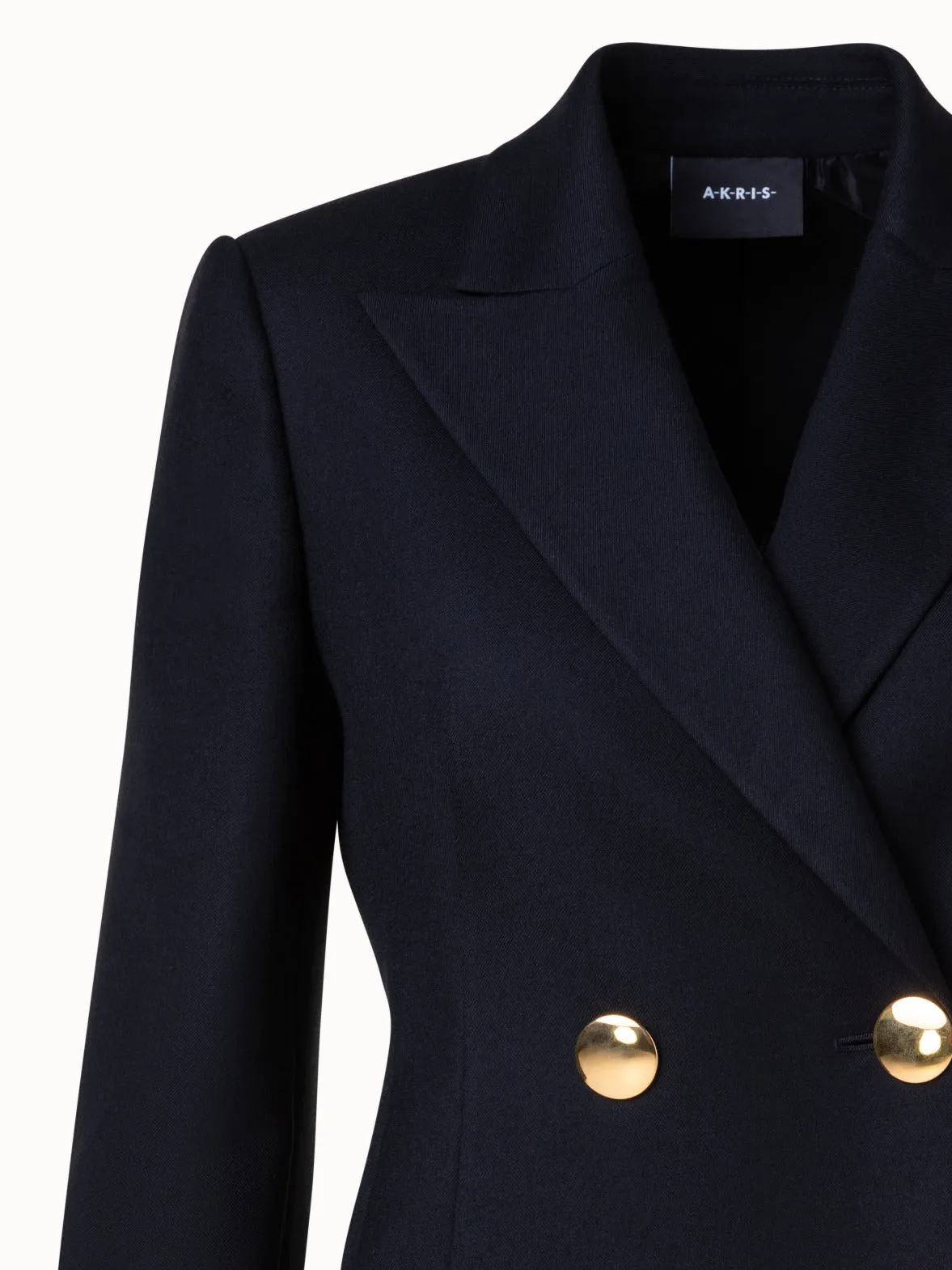 Wool Double-Face Double-Breasted Jacket Akris