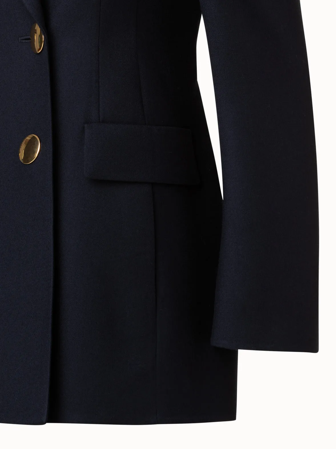 Wool Double-Face Double-Breasted Jacket Akris