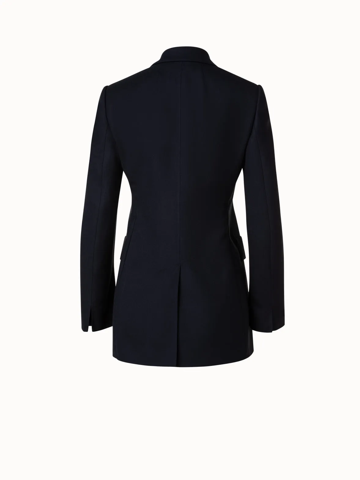 Wool Double-Face Double-Breasted Jacket Akris