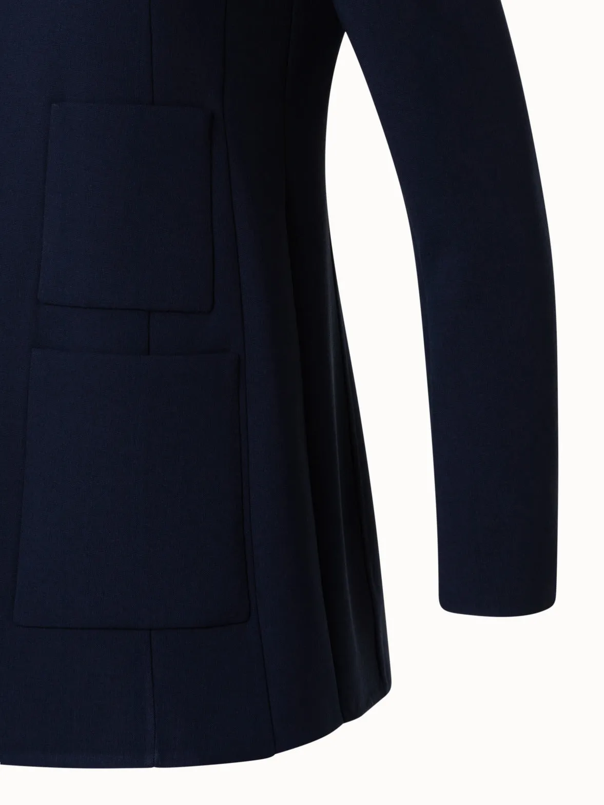 Wool Stretch Double-Face Long Jacket Akris