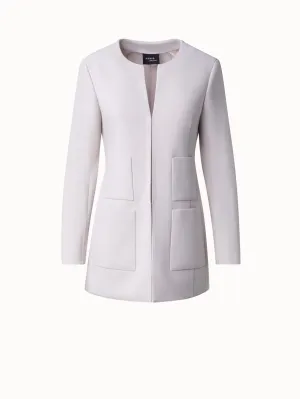 Wool Stretch Double-Face Long Jacket Akris