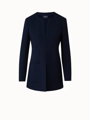 Wool Stretch Double-Face Long Jacket Akris