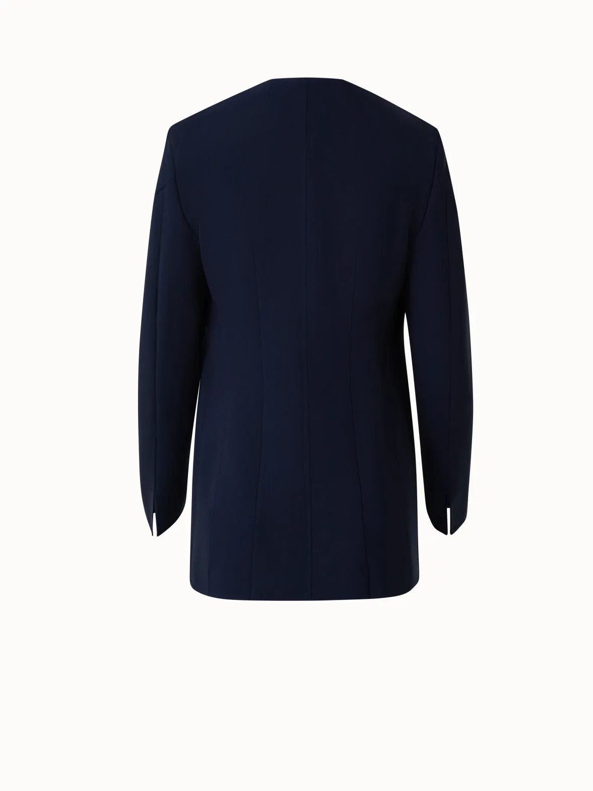 Wool Stretch Double-Face Long Jacket Akris