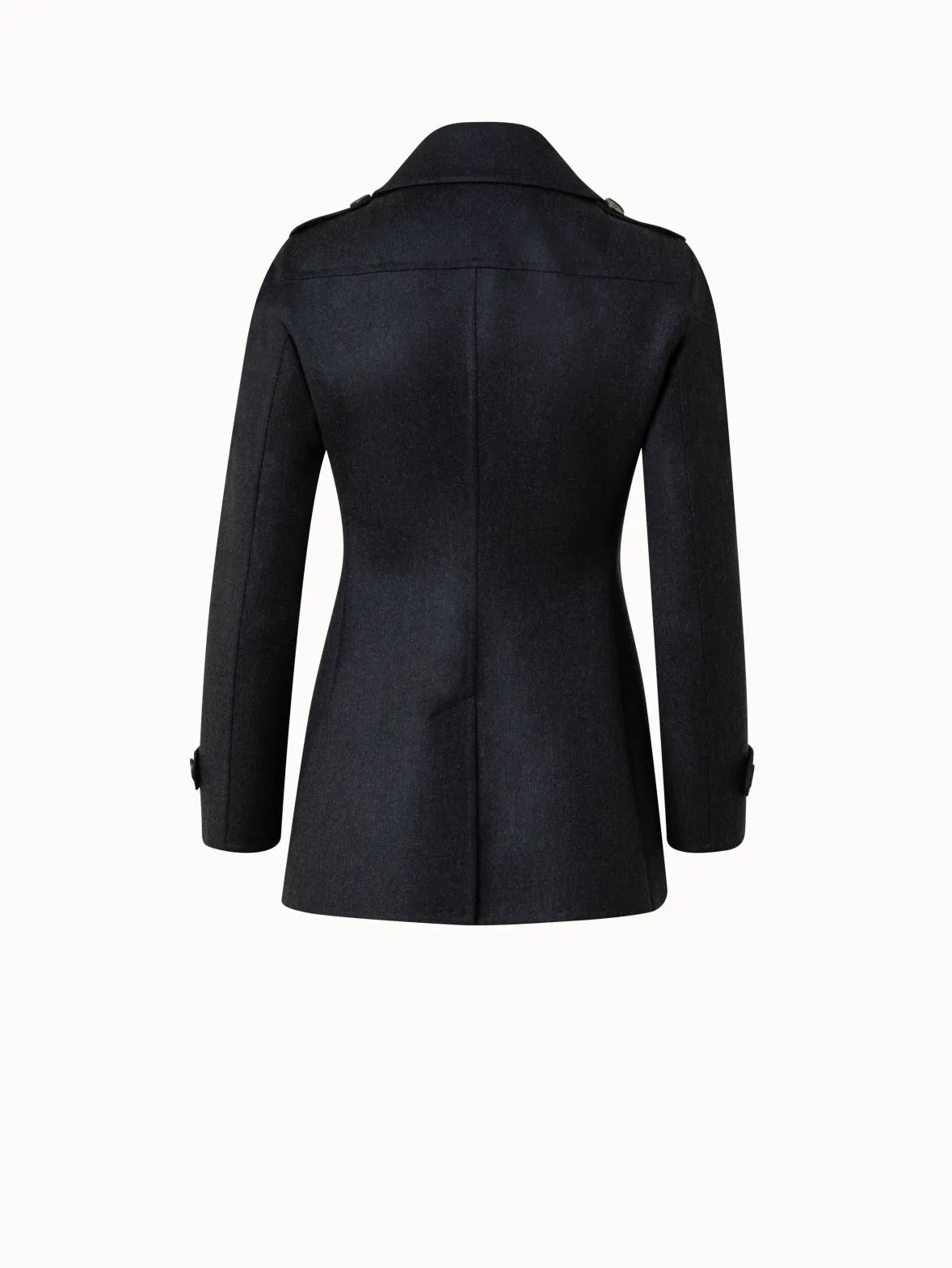 Wool Stretch Double-Face Peacoat Akris