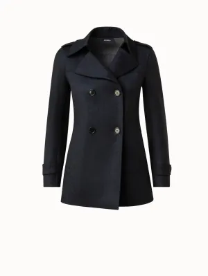 Wool Stretch Double-Face Peacoat Akris