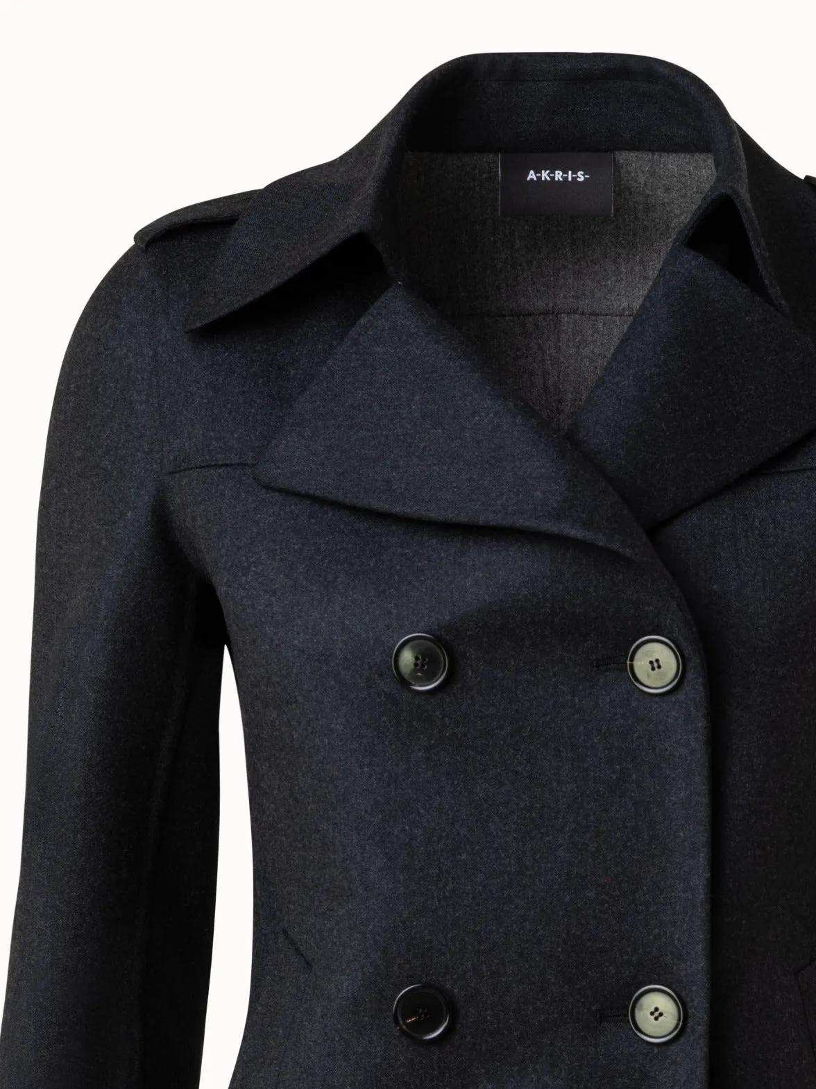 Wool Stretch Double-Face Peacoat Akris