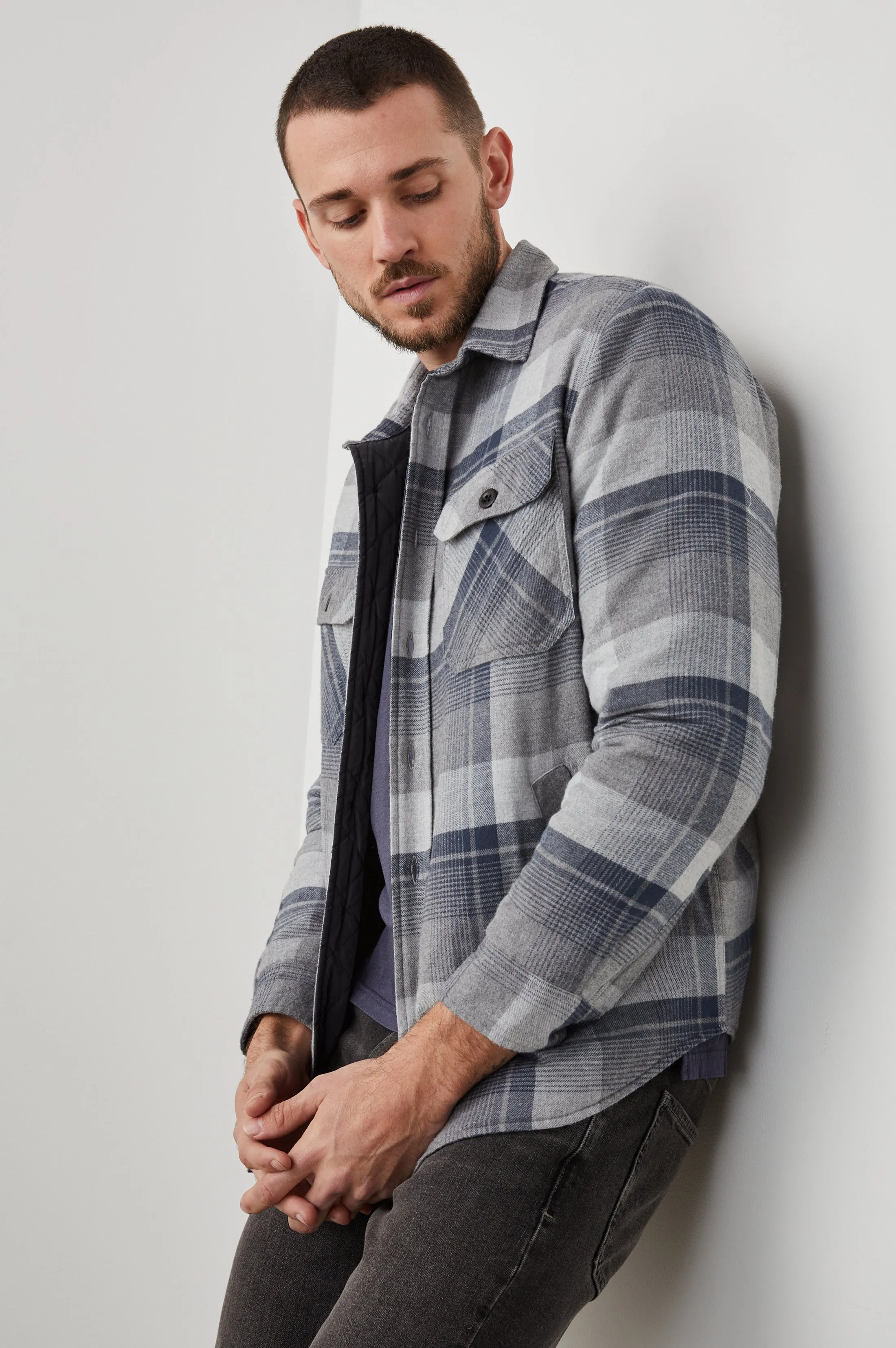 WORTHING JACKET - SLATE MIST HEATHER Rails