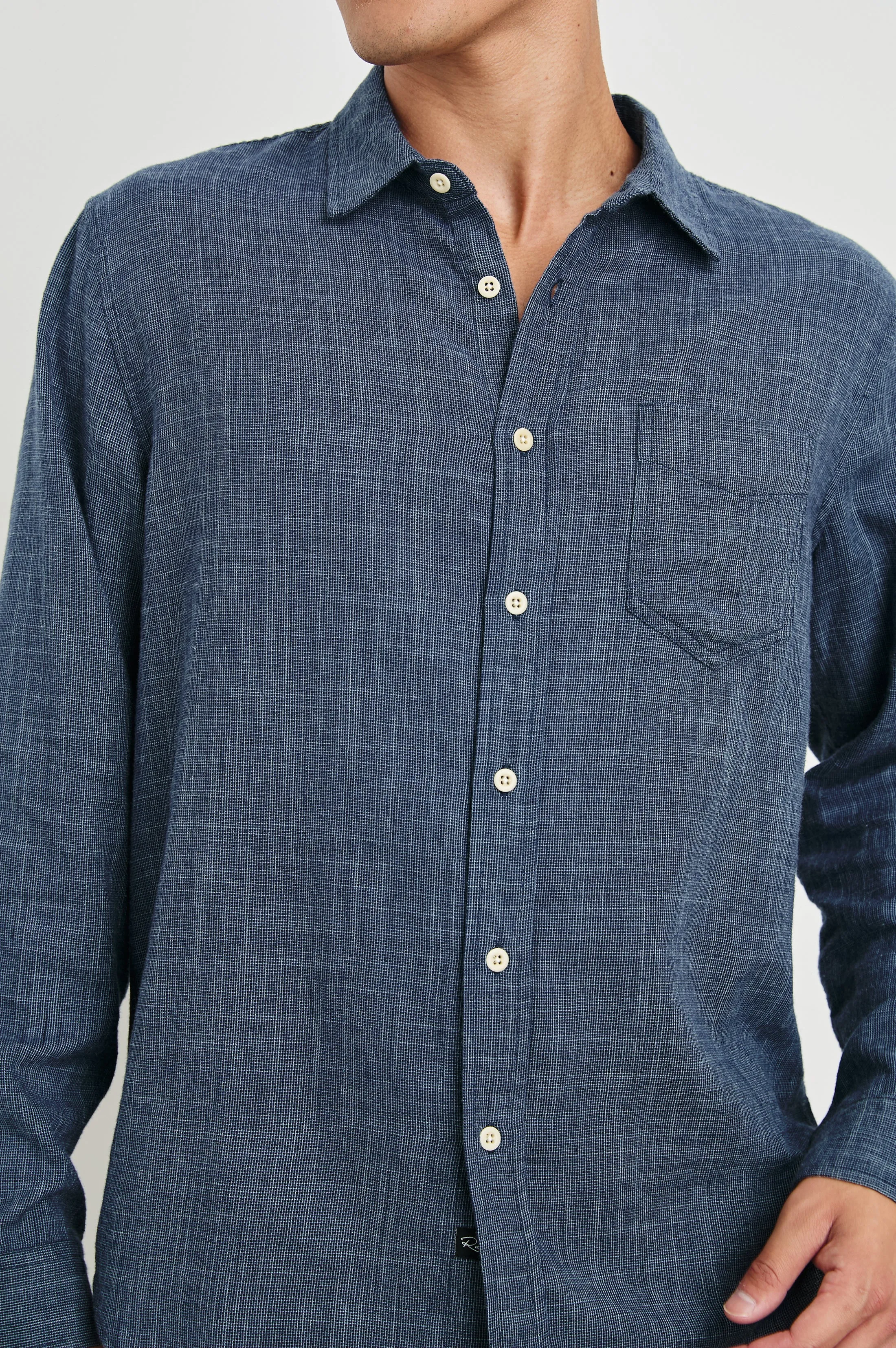 WYATT RELAXED FIT SHIRT - NAVY ETCH Rails