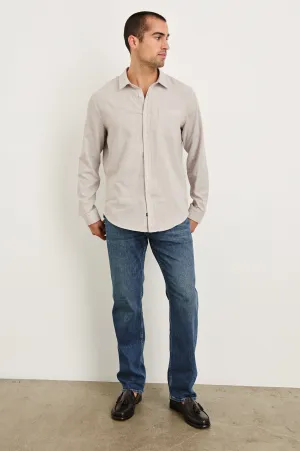 WYATT RELAXED FIT SHIRT - TAHINI ETCH Rails