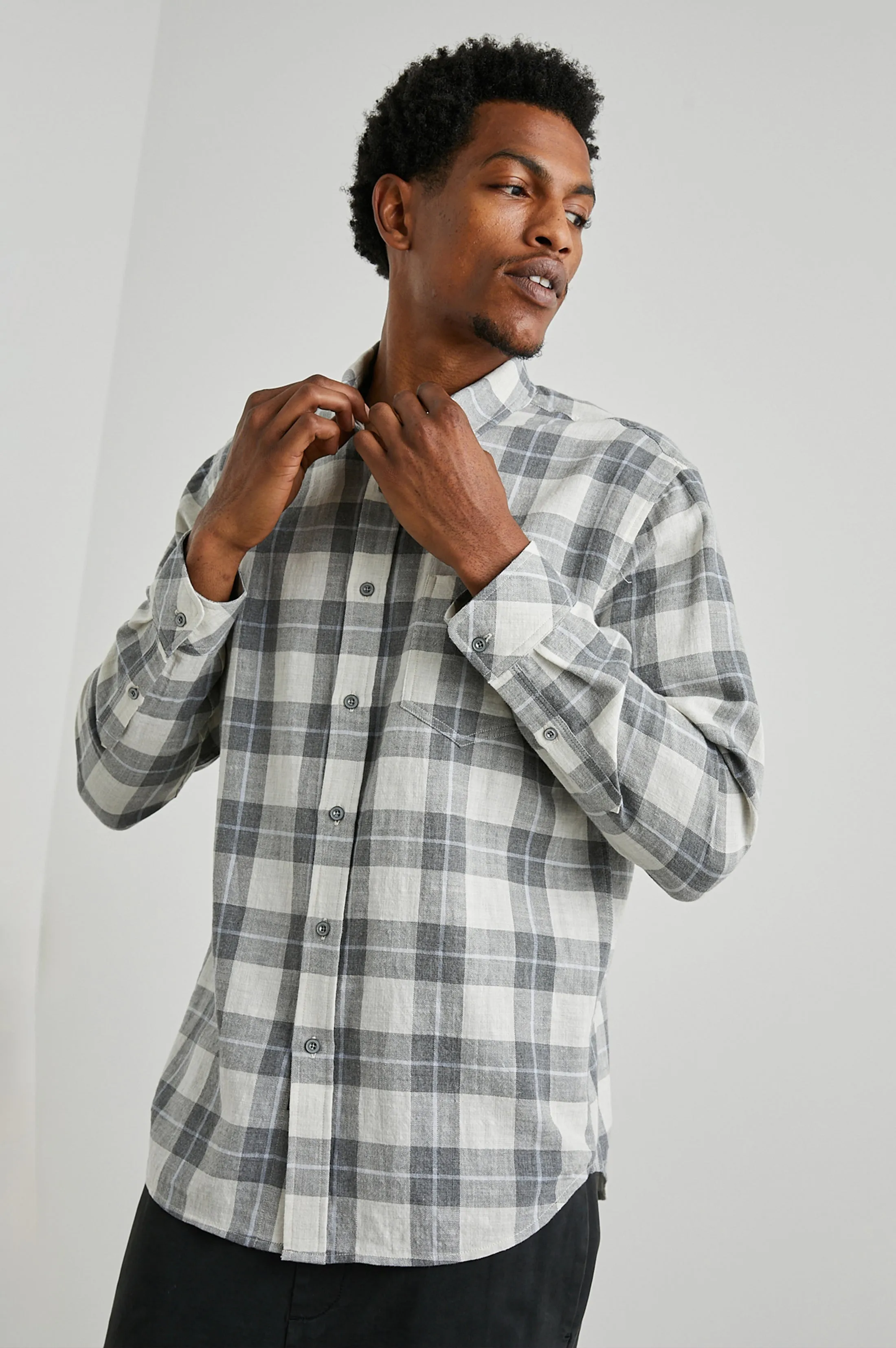 WYATT SHIRT - ANTHROCITE SKY MELANGE Rails