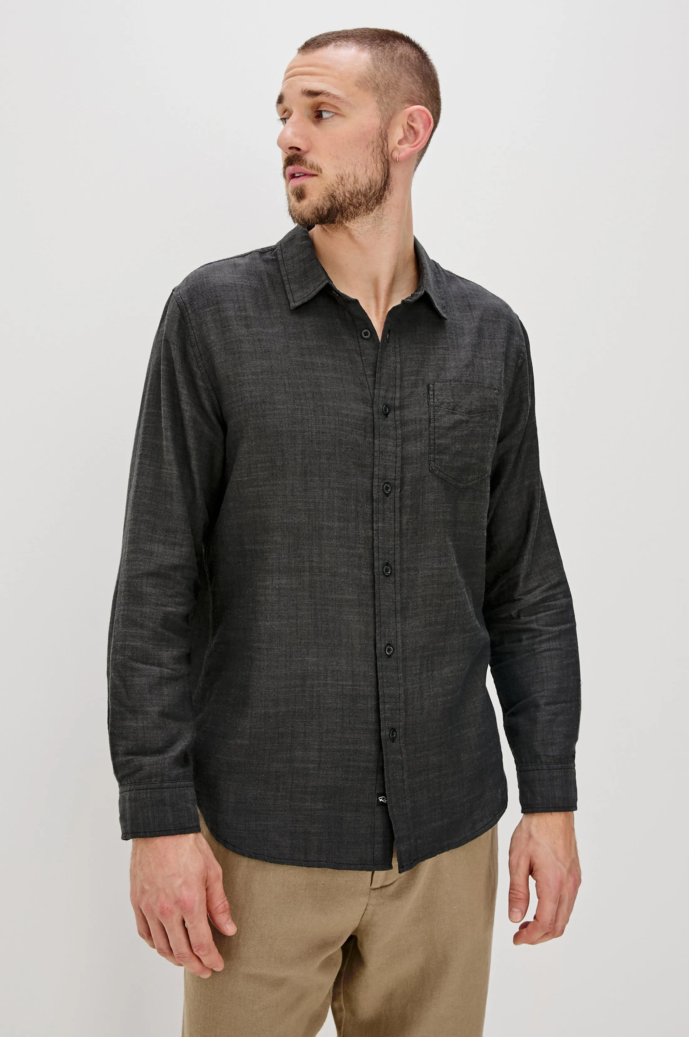 WYATT SHIRT - BLACK CHAMBRAY Rails