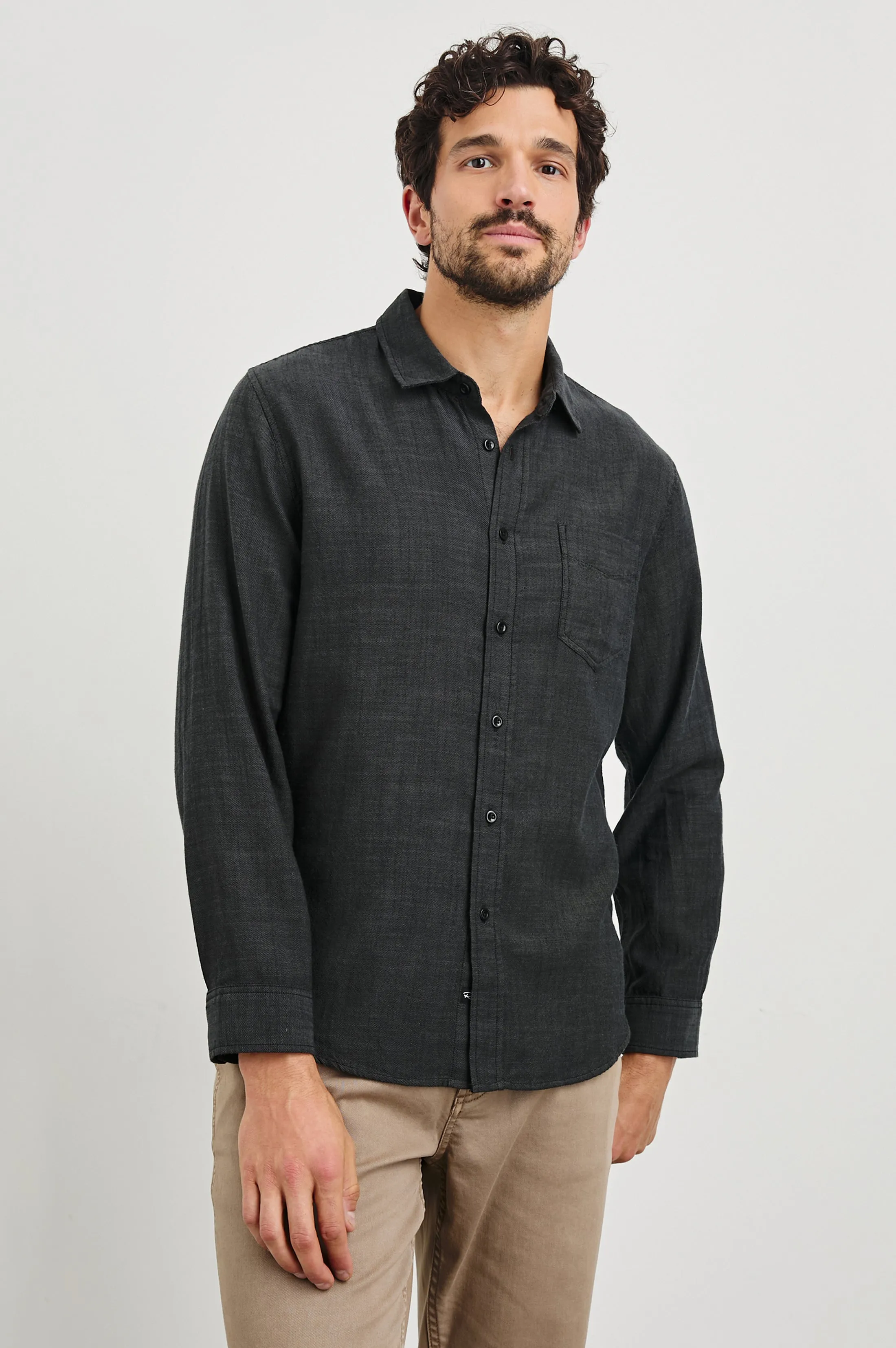 WYATT SHIRT - BLACK CHAMBRAY Rails