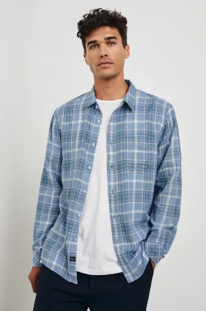 WYATT SHIRT - BLUE EBI MELANGE Rails