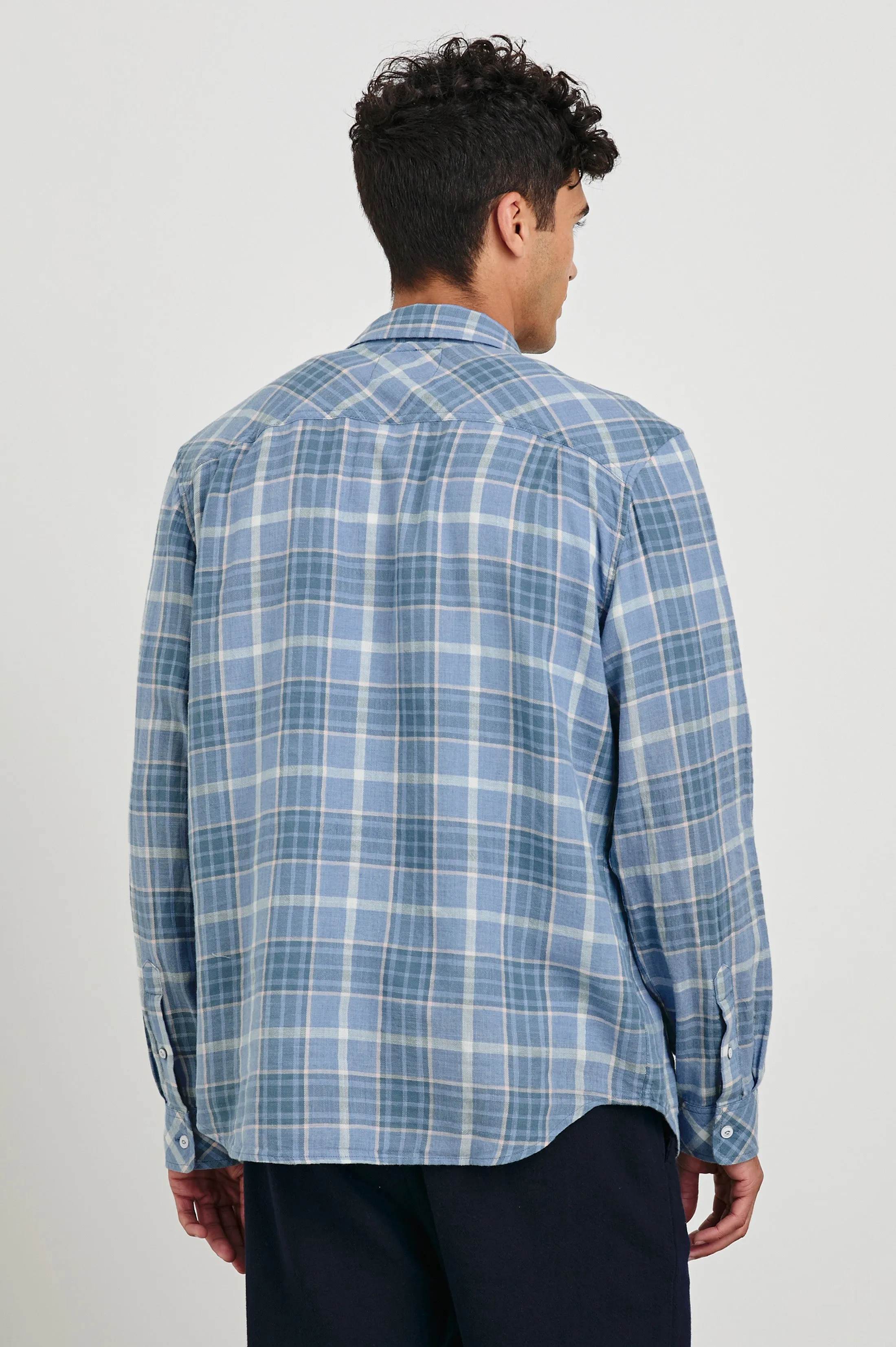 WYATT SHIRT - BLUE EBI MELANGE Rails