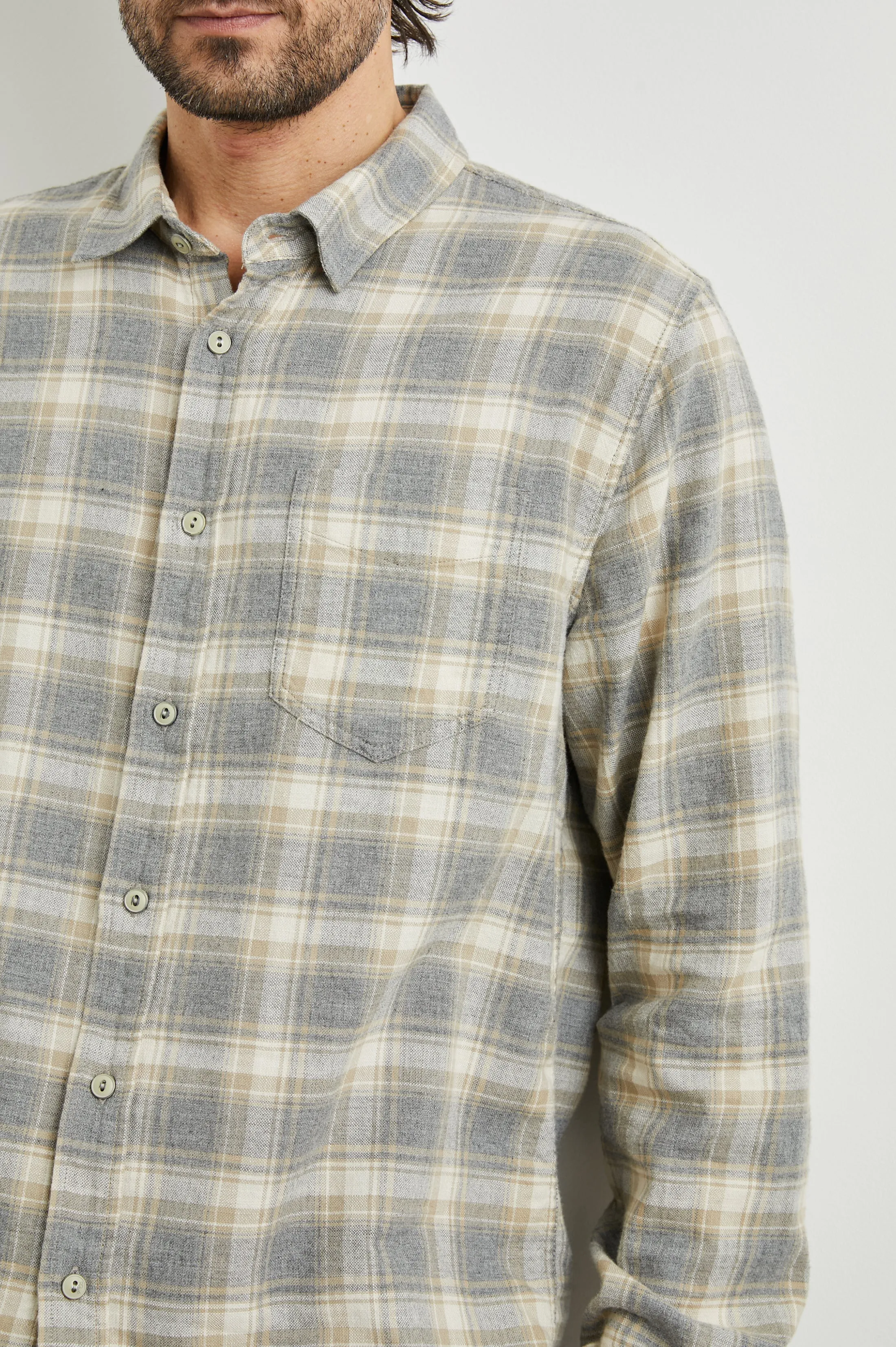 WYATT SHIRT - CHARCOAL DESERT MELANGE Rails