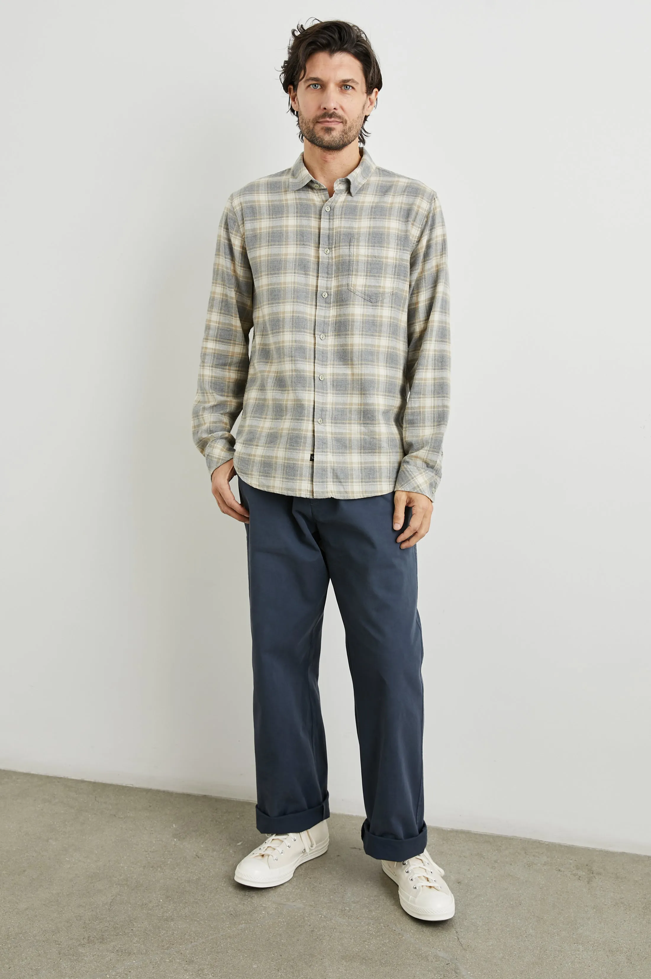 WYATT SHIRT - CHARCOAL DESERT MELANGE Rails