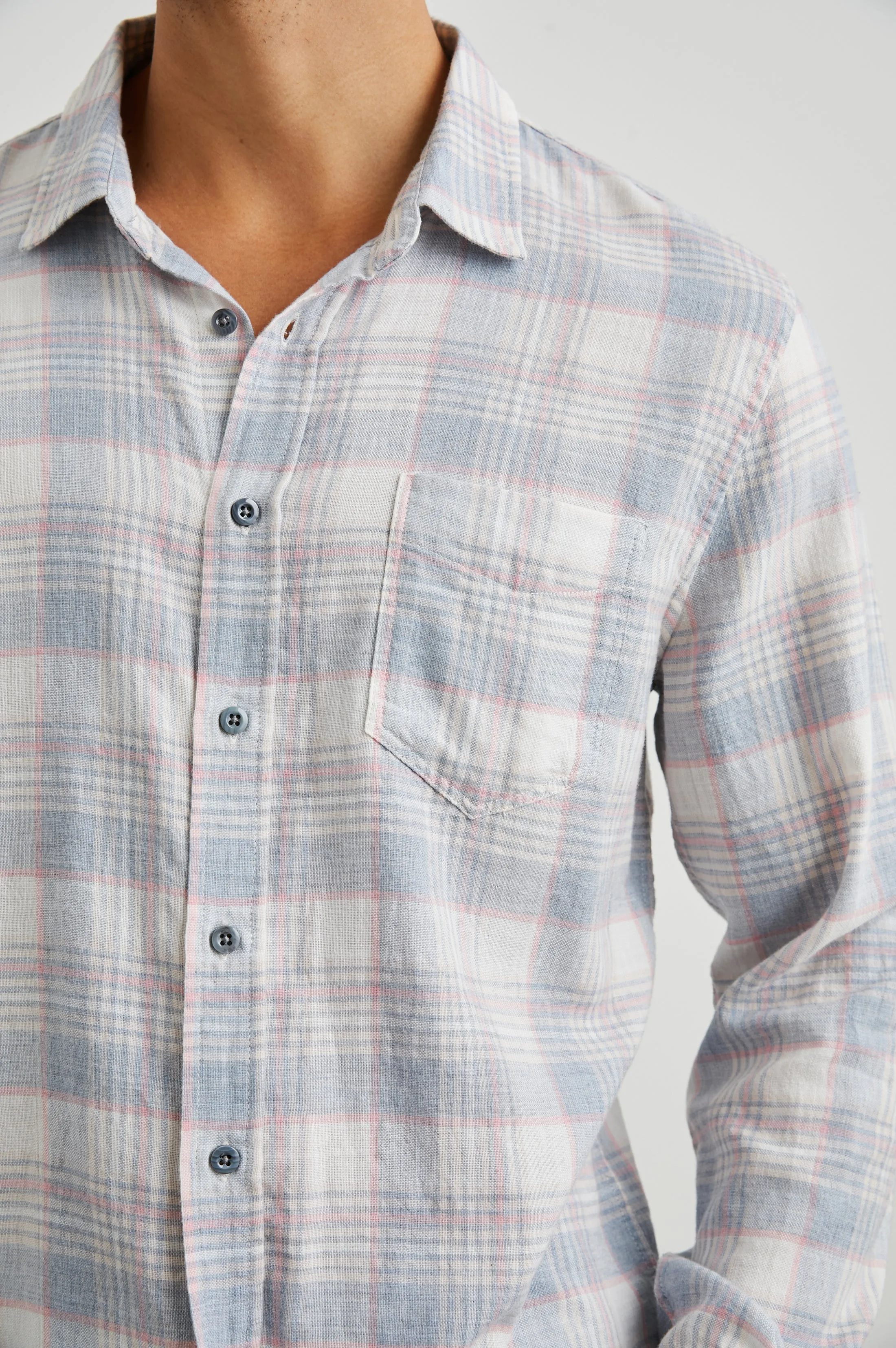 WYATT SHIRT - COBALT FLAMINGO MELANGE Rails