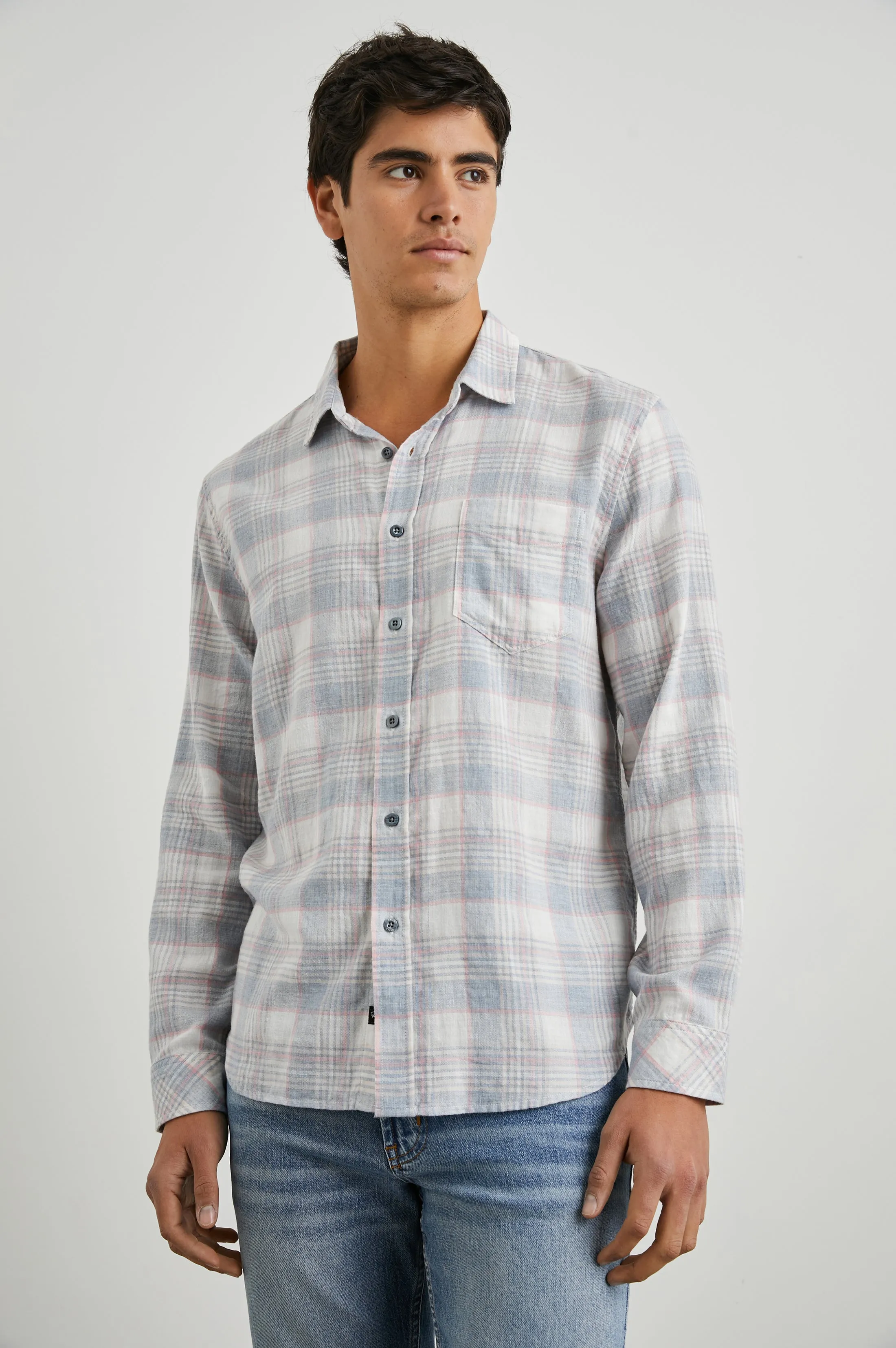 WYATT SHIRT - COBALT FLAMINGO MELANGE Rails