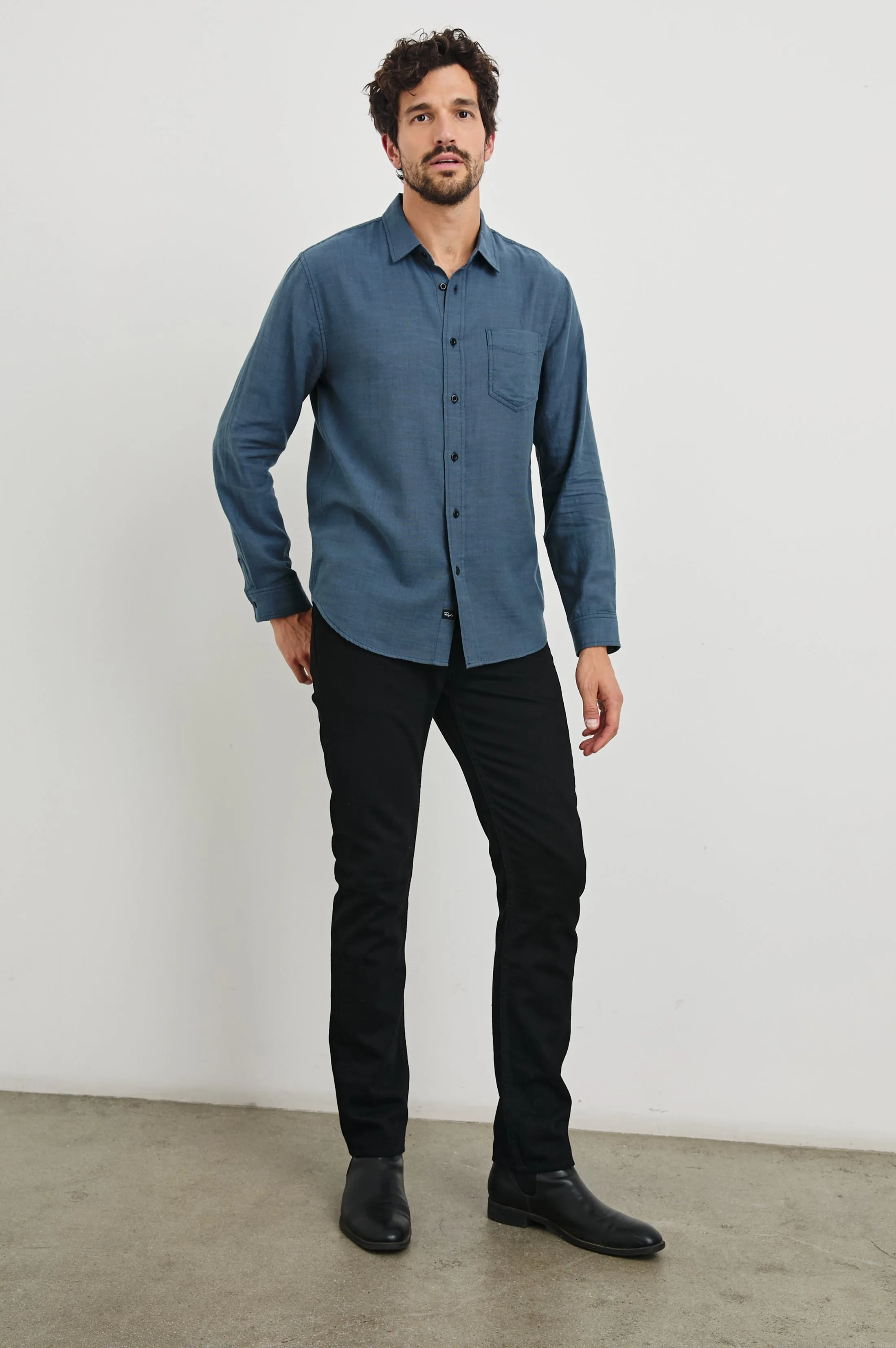 WYATT SHIRT - SEA BLUE Rails