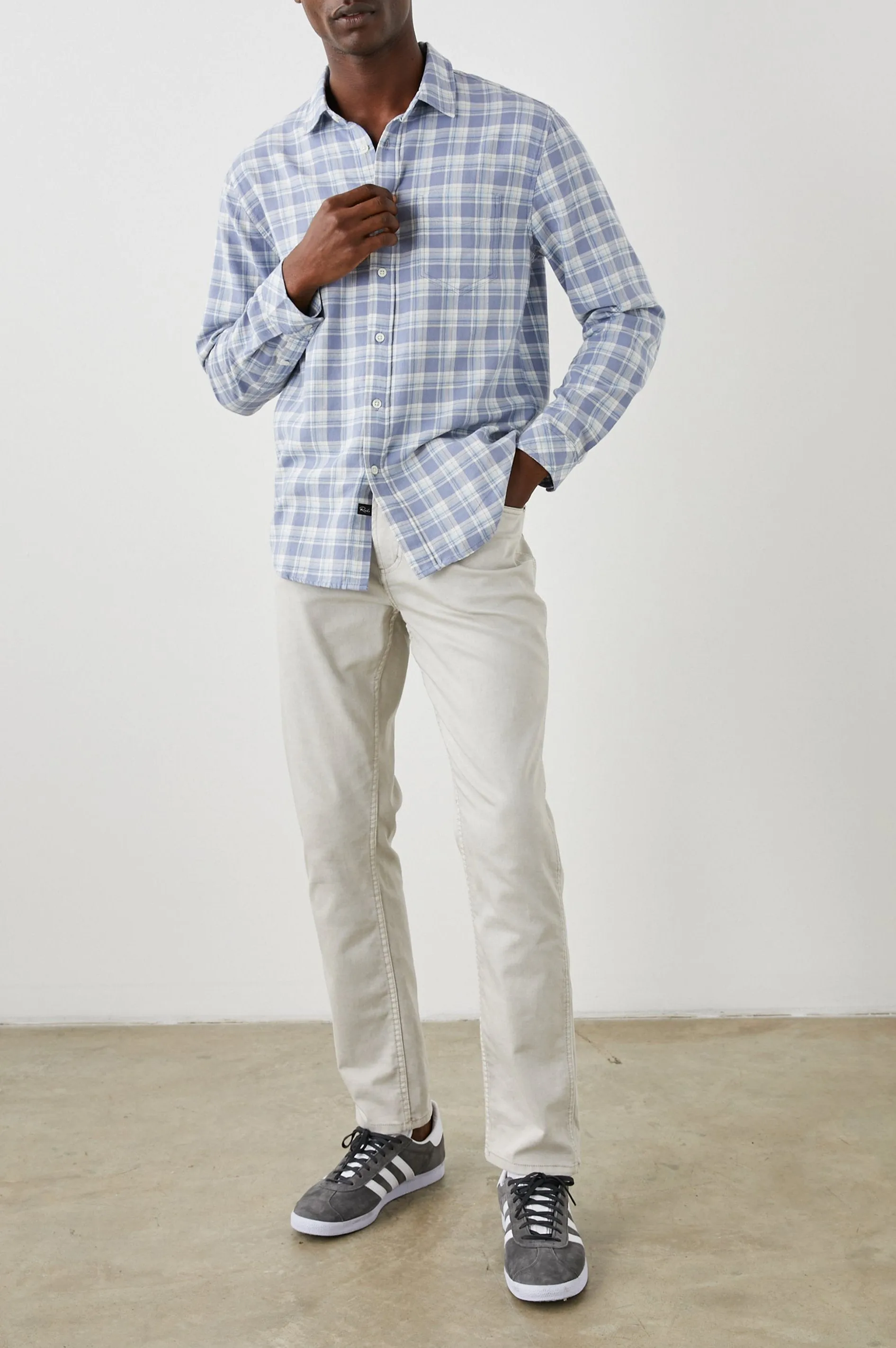 WYATT SHIRT - SEAGLASS WHITE TOPAZ Rails