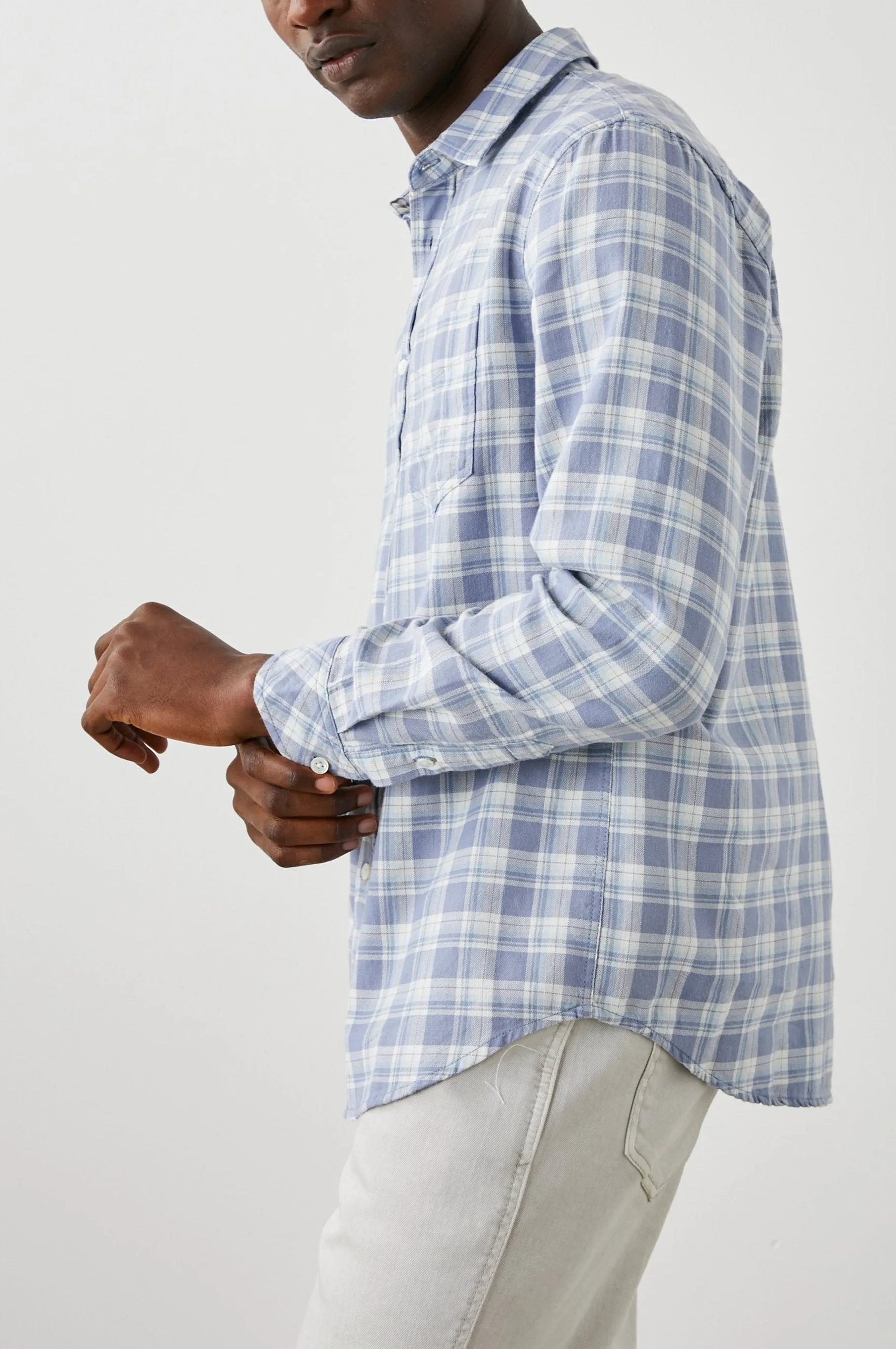 WYATT SHIRT - SEAGLASS WHITE TOPAZ Rails