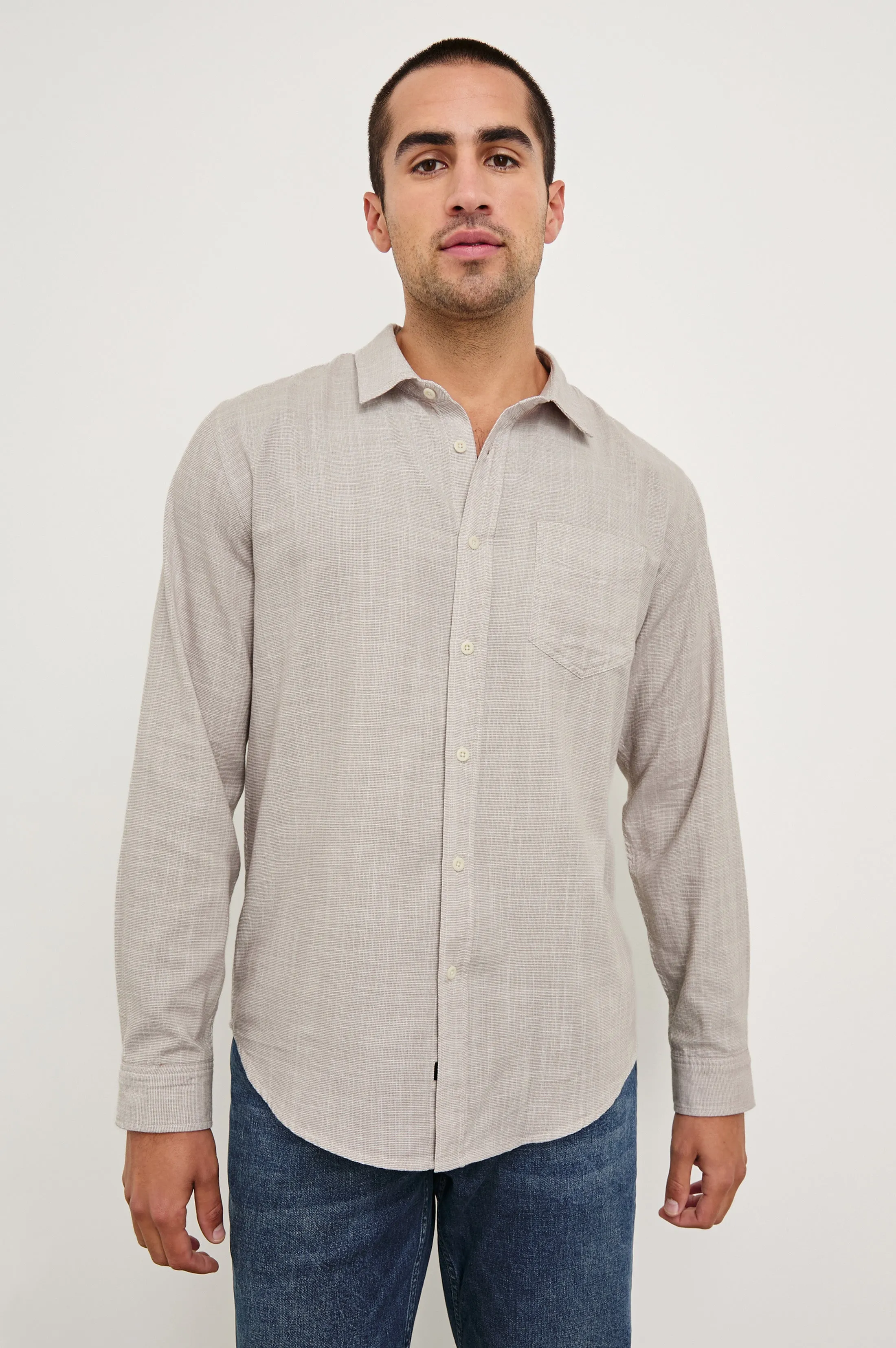 WYATT SHIRT - TAHINI ETCH Rails