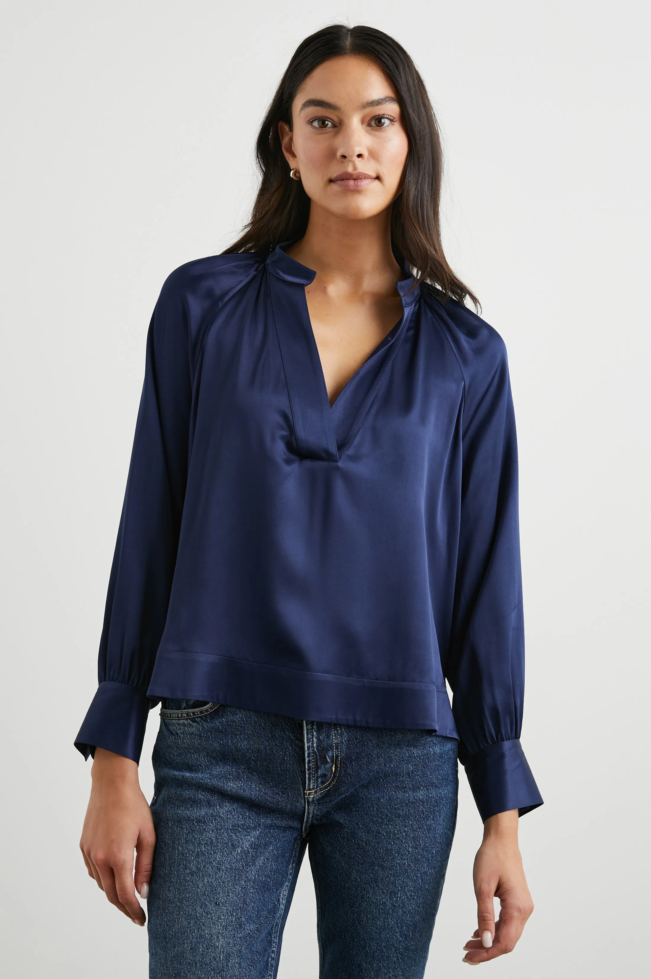 WYNNA TOP - NAVY Rails