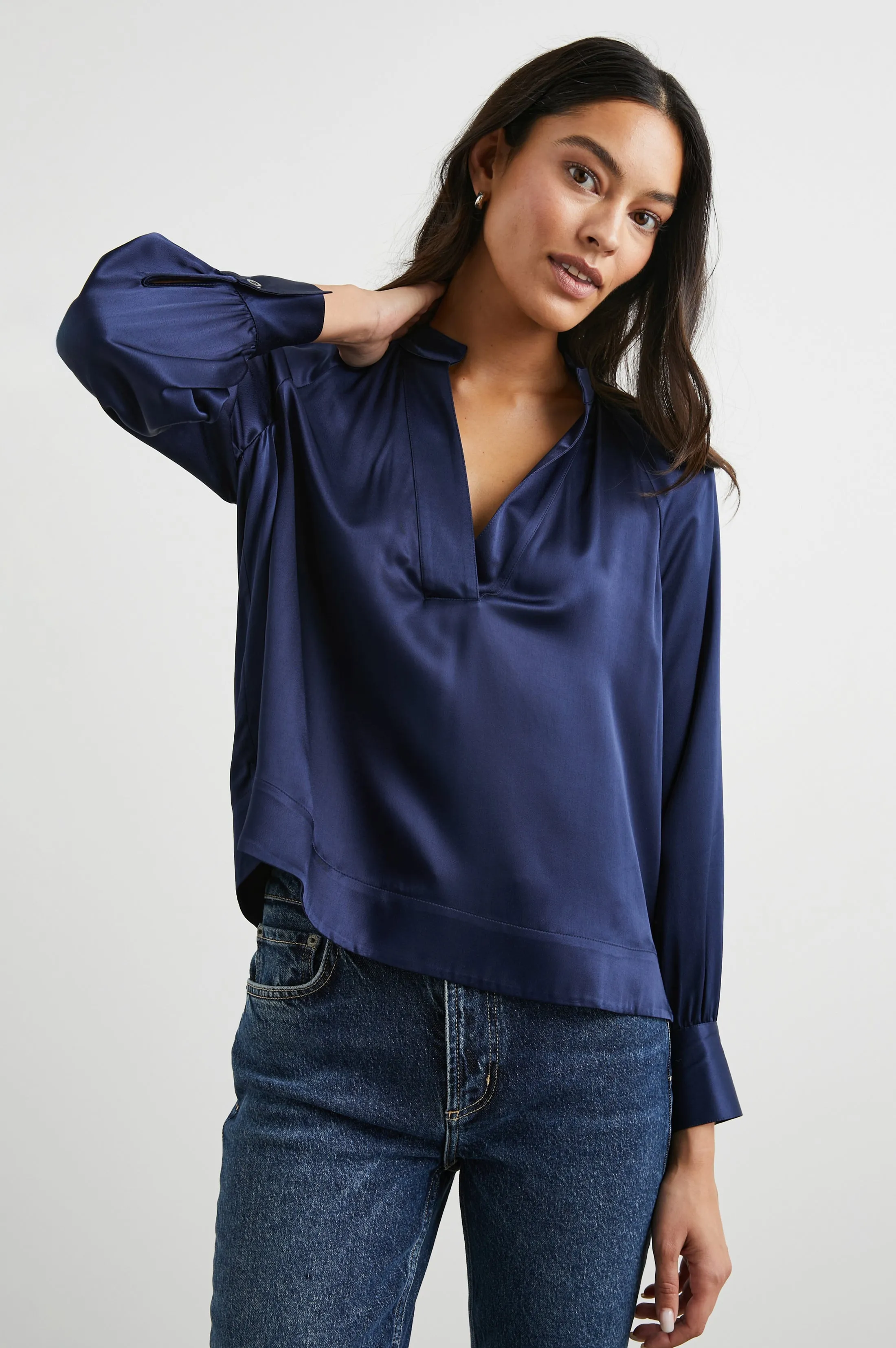 WYNNA TOP - NAVY Rails