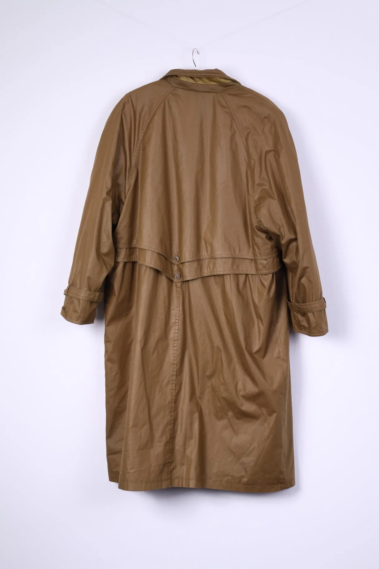 Yessica C&A Womens 48 XXL Coat Shiny Green Shoulder Pads Buttoned Vintage