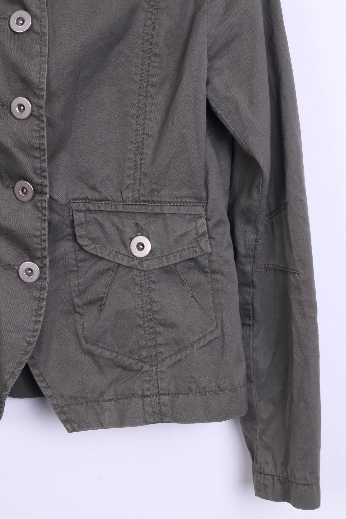 ZABAIONE Womens 36 S Jacket Blazer Cotton Khaki