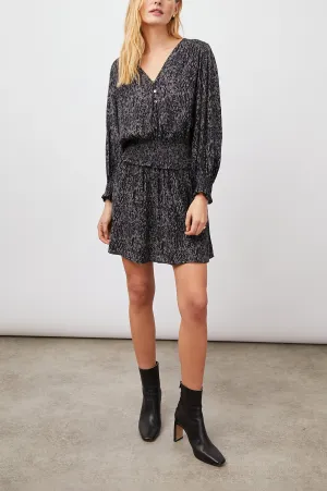 ZANA DRESS - CHARCOAL ABSTRACT ANIMAL Rails