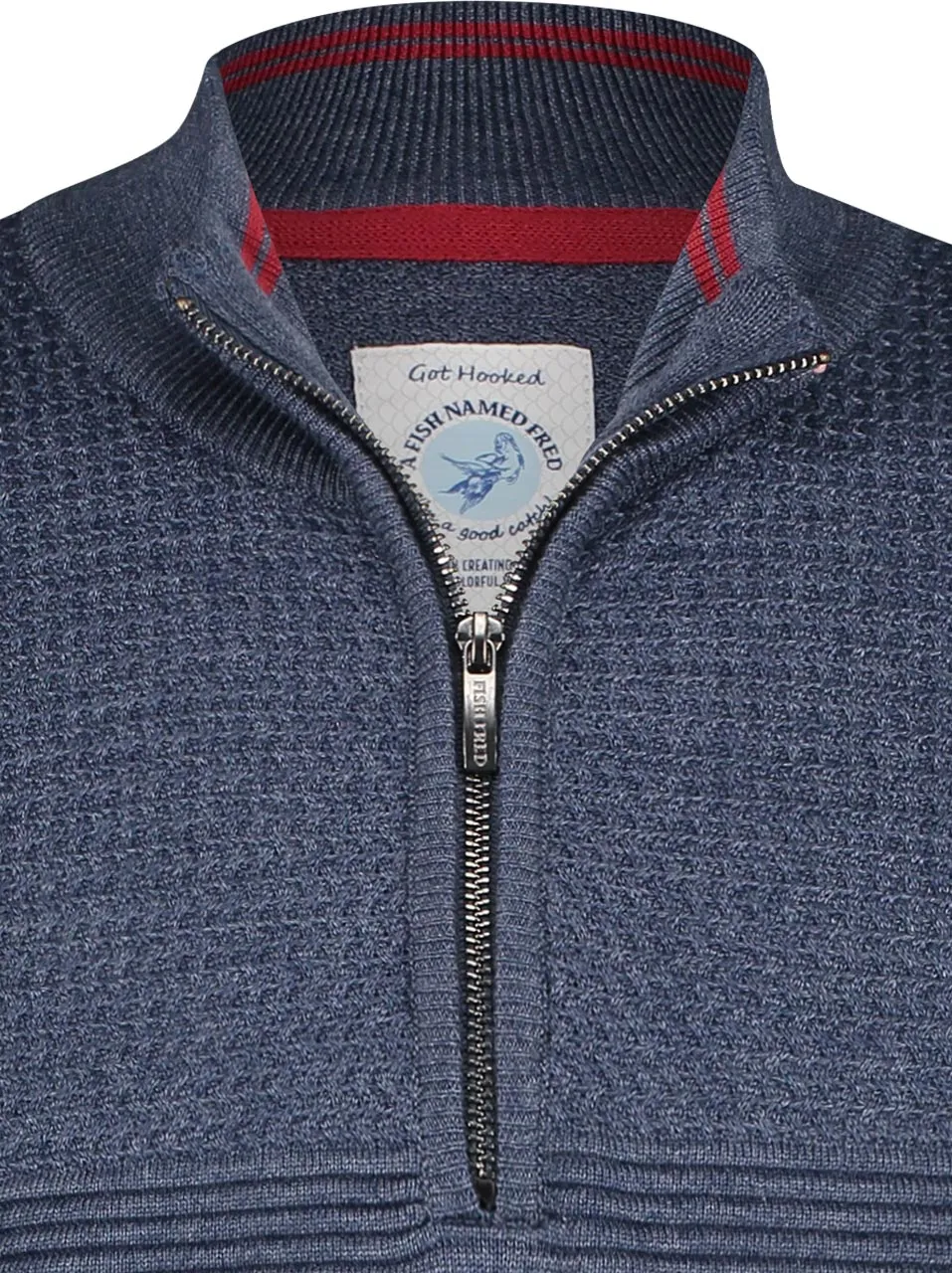 Zip Neck Sweater - Blue