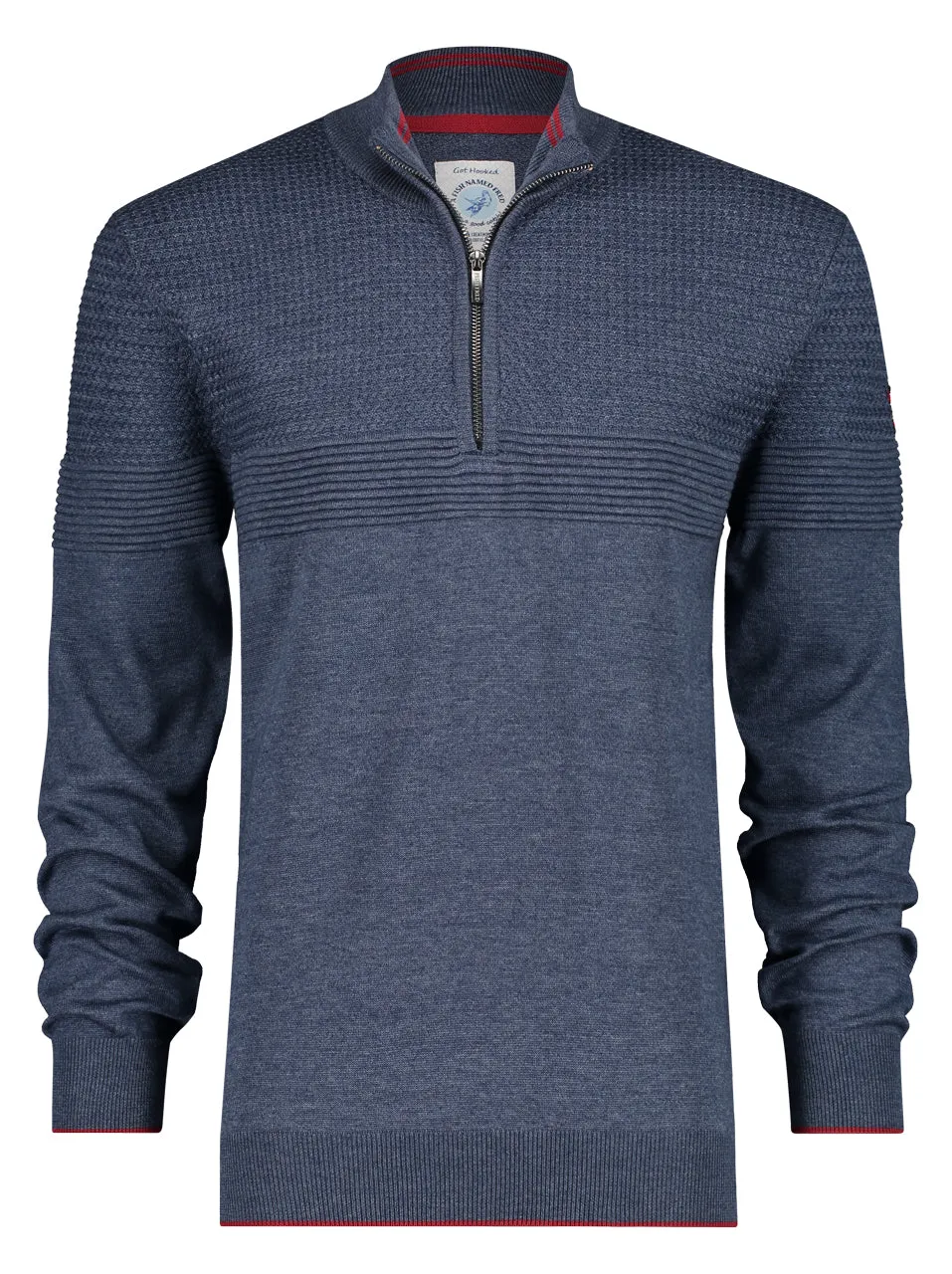 Zip Neck Sweater - Blue