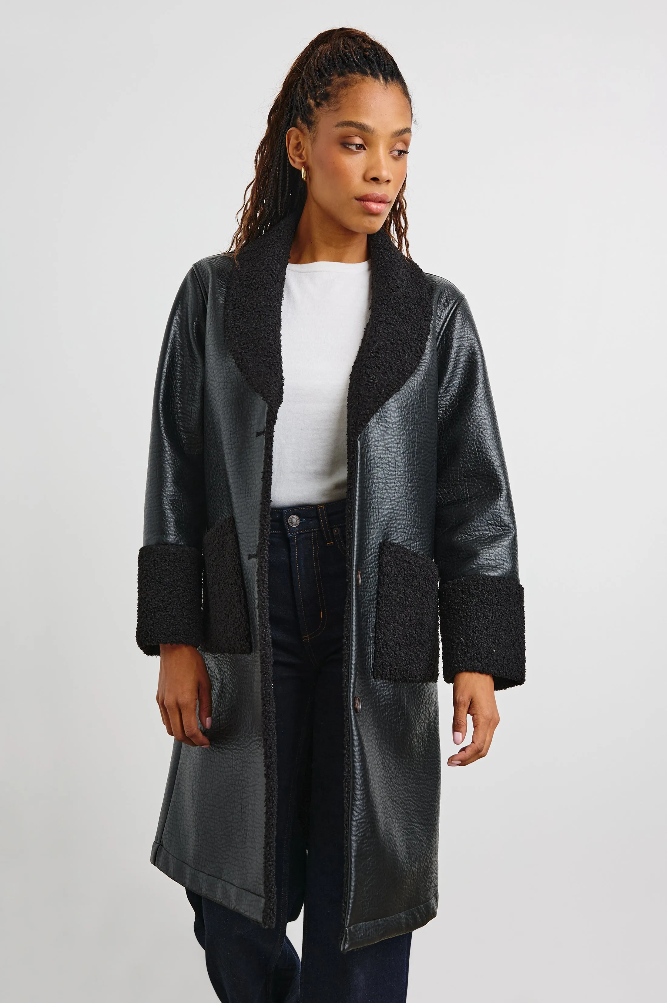 ZODIAC JACKET - BLACK SHEARLING Rails