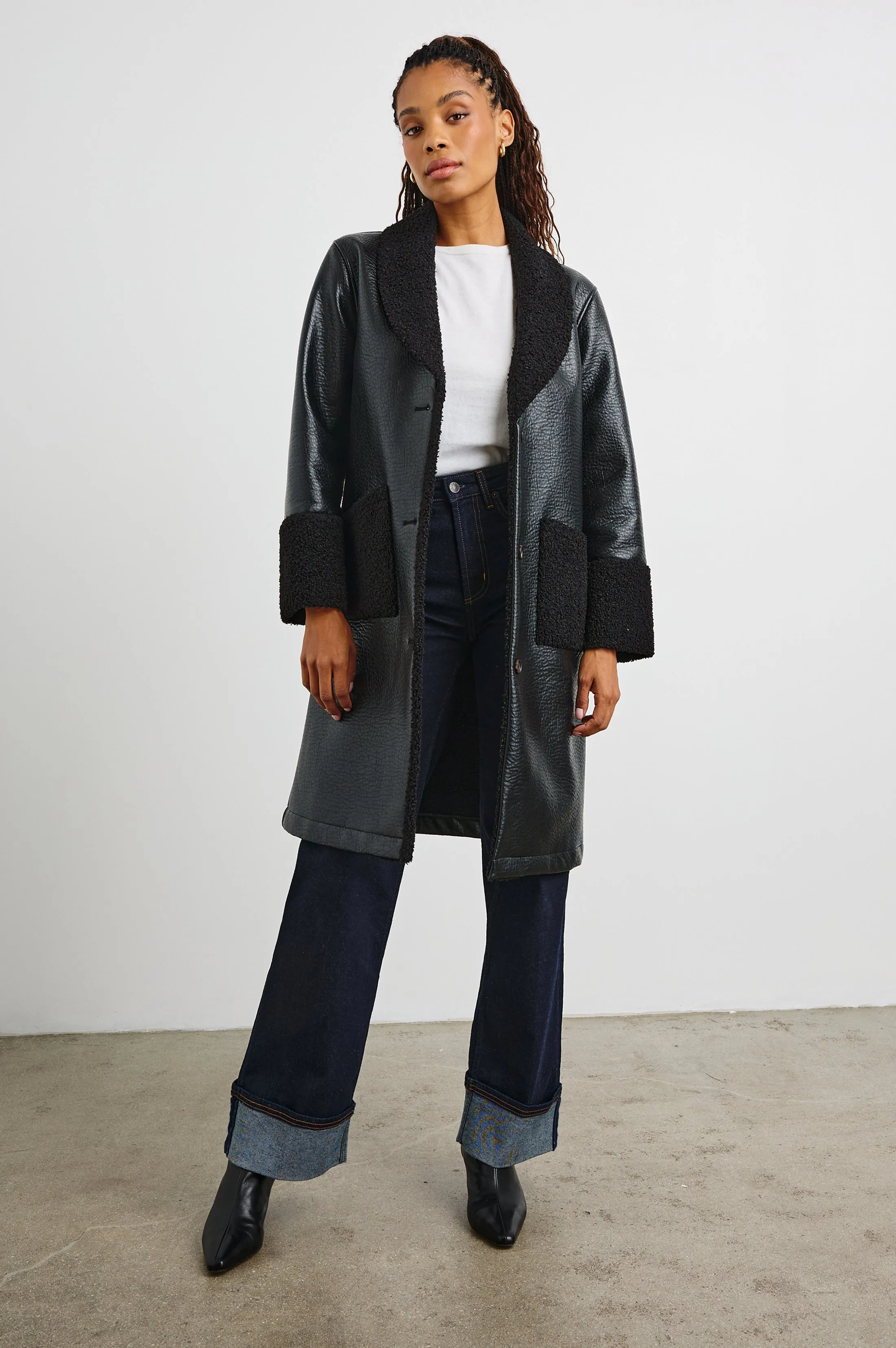 ZODIAC JACKET - BLACK SHEARLING Rails
