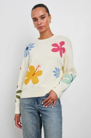 ZOEY SWEATER - IVORY HIBISCUS Rails